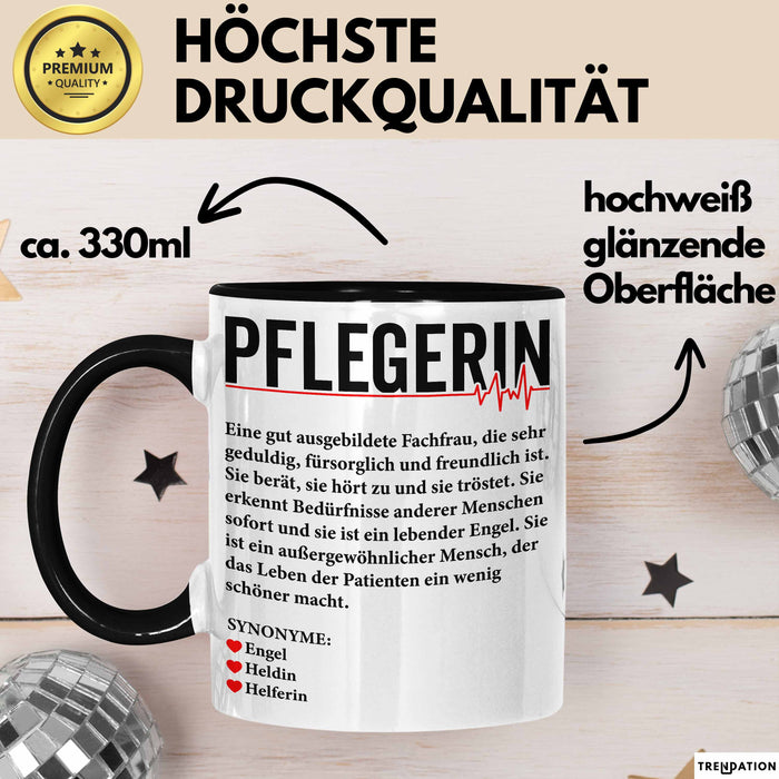 Pflege Krankenschwester Wertschätzung Tasse Geschenk Lustige Geschenkidee Spruch Pflegerin Trendation