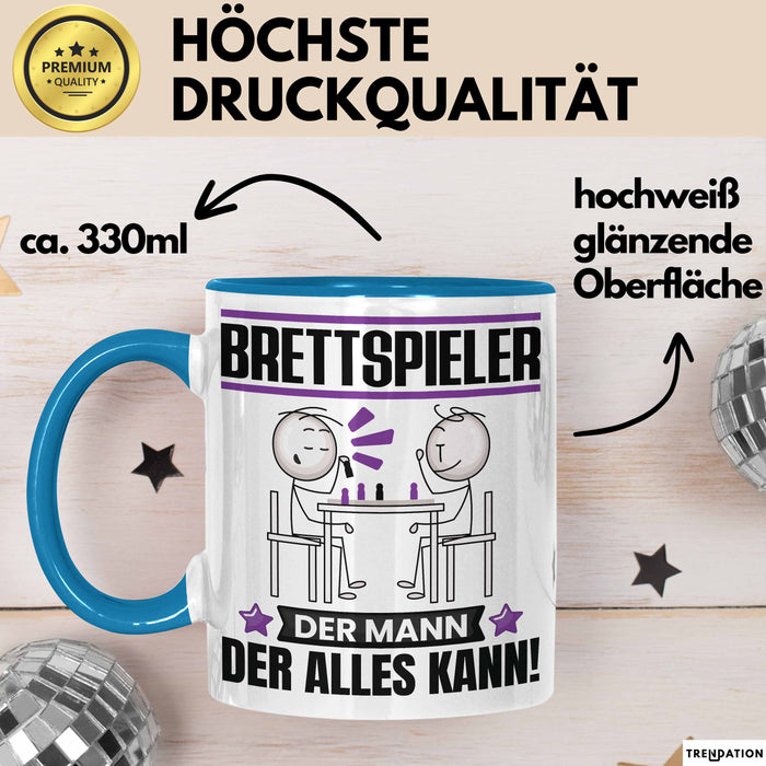 Brettspieler Tasse Geschenk für Brettspieler Der Mann Der Alles Kann Geschenkidee zum Geburtstag Blau Trendation