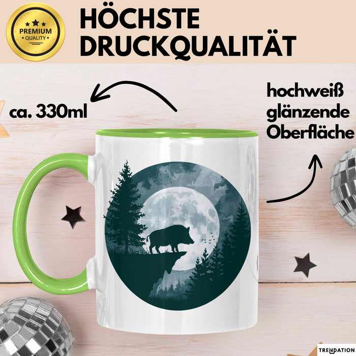Schweinezüchter Schweine Tier Tasse Becher Geschenk Lustige Geschenkidee Spruch Grün Trendation