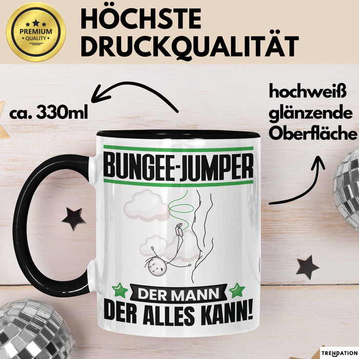 Bungee-Jumper Tasse Geschenk für Bungee-Jumper Der Mann Der Alles Kann Geschenkidee zum Geburtstag Schwarz Trendation