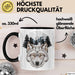 Wolf Tasse Geschenk Realistisch Berglandschaft Vollmond Geschenkidee Schwarz Trendation