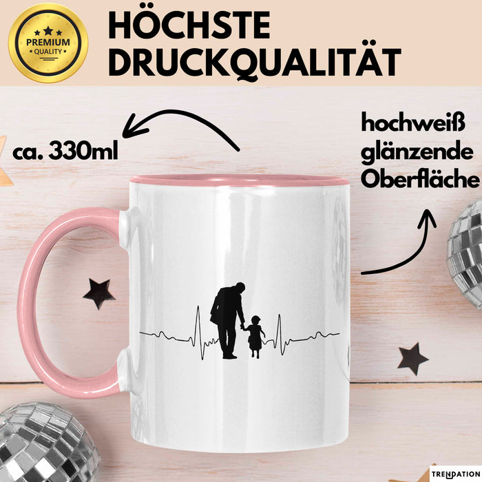 Papa Vatertag Vater Sohn Tasse Becher Geschenk Lustige Geschenkidee Spruch Herzschlag Von Vater Und Sohn Rosa Trendation
