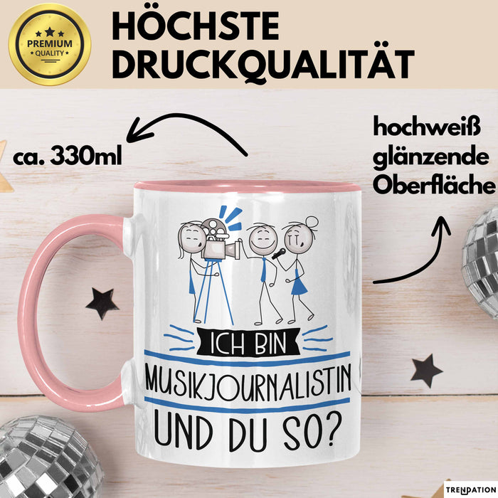 Musikjournalistin Tasse Geschenk Ich Bin Musikjournalistin Und Du So Geschenkidee Lustiger Spruch Becher Rosa Trendation