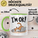 Katzen Tasse Geschenk Im Ok Lustige Geschenkidee Stress Burnout Grün Trendation