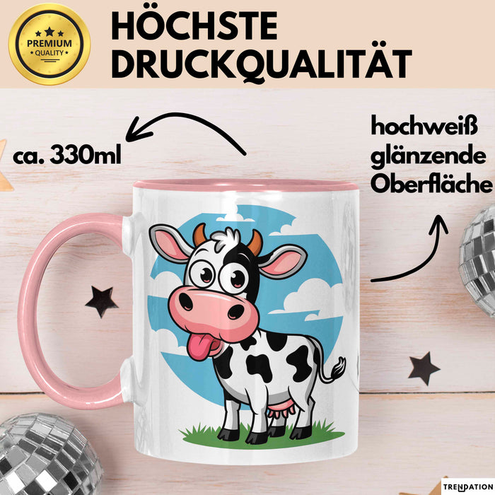 Kuh Liebhaber Tasse Geschenkidee Bauernhoftier Fan Lustiger Geschenkidee Lustig Rosa Trendation