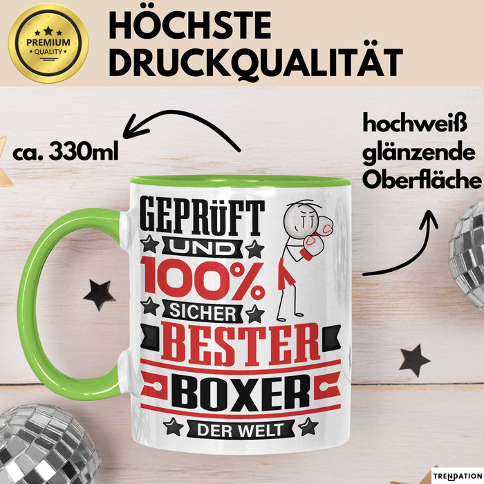 Boxer Geschenk Lustiger Spruch für Boxer Geschenkidee Bester Boxer Der Welt Grün Trendation
