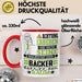 Bäcker Geschenk Tasse Lustiger Spruch Erheben Sie Sich Der Bäcker Betritt den Raum Rot Trendation