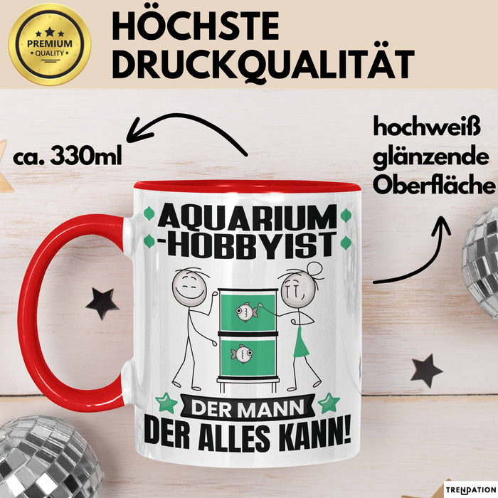 Aquarium-Hobbyist Tasse Geschenk für Aquarium-Hobbyist Der Mann Der Alles Kann Geschenkidee zum Geburtstag Rot Trendation