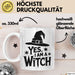 Hexen Tasse Geschenk Yes I Am A Witch Geschenkidee Halloween Lustige Hexe Weiß Trendation