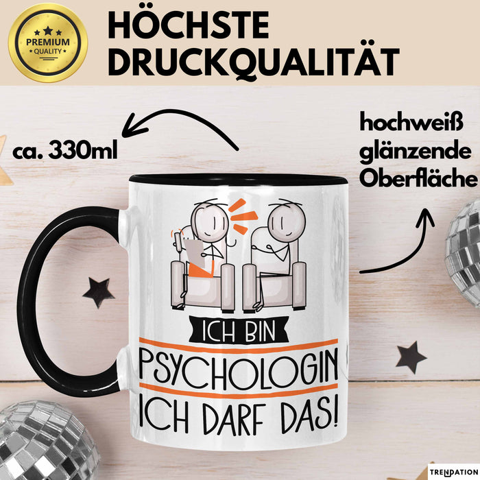Geschenk für Psychologin Tasse Lustige Geschenkidee Geburtstag Ich Bin Psychologin Ich Darf Das Trendation