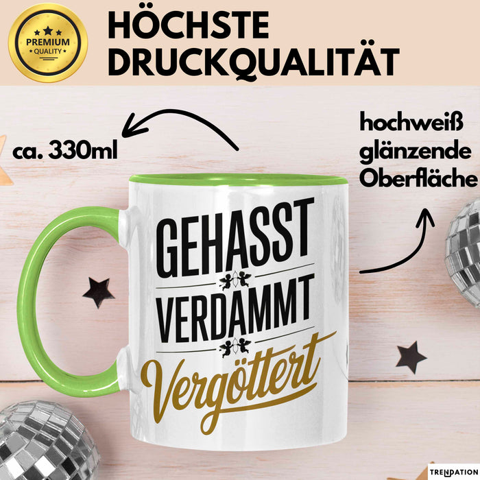 Onkel Sarkastisch Sarkasmus Tasse Geschenk Lustige Geschenkidee Spruch Gehasst Verdammt Vergöttert Grün Trendation