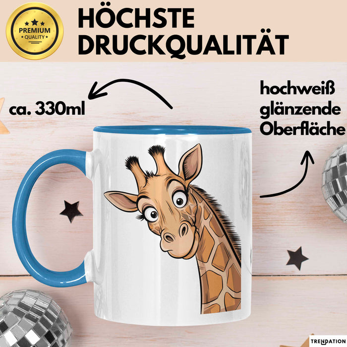 Sarkastische Giraffe Tasse Geschenk Lustige Geschenkidee Spruch Blau Trendation