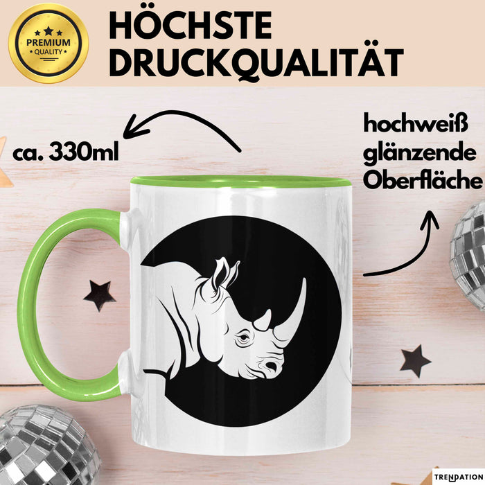 Nashorn Tasse Geschenk Lustige Geschenkidee Spruch Grün Trendation