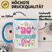 90. Geburtstag Tasse Frauen Mädchen Geschenkidee Lustig 90 Birthday Girl Lustiger Spruch Mutter Mama Oma Blau Trendation