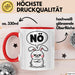 Sarkastische Kaninchen Hase Tasse Geschenk Lustige Geschenkidee Spruch Nö Rot Trendation