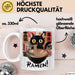 Katzen Tierliebhaber Tasse Geschenk Lustige Geschenkidee Spruch Katze Isst Ramen Nudeln Weiß Trendation
