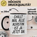 Kerstin Tasse Geschenk Chillt Mal Alle Kerstin Ist Ja Jetzt Da Geschenkidee Becher mit Name Schwarz Trendation