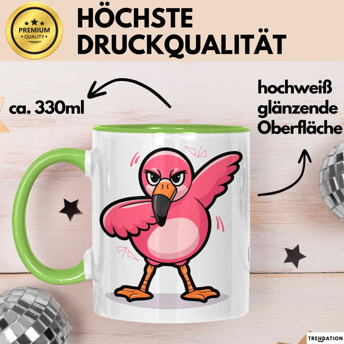 Dabender Flamingo Tasse Geschenk Lustige Geschenkidee Spruch Grün Trendation