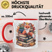 Fuchs Tierliebhaber Tasse Geschenk Lustige Geschenkidee Spruch Ästhetischer Fuchs Mit Buchlesung Rot Trendation