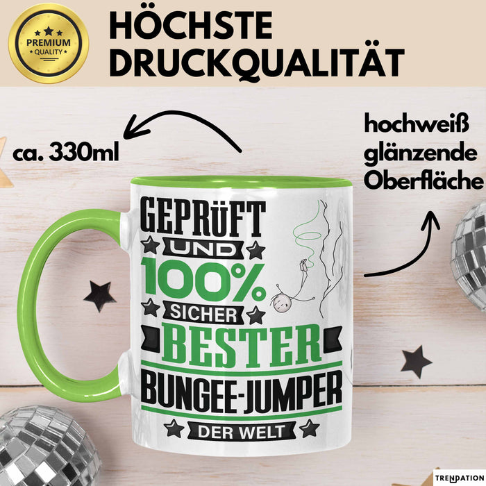 Bungee-Jumper Geschenk Lustiger Spruch für Bungee-Jumper Geschenkidee Bester Bungee-Jumper Der Welt Grün Trendation