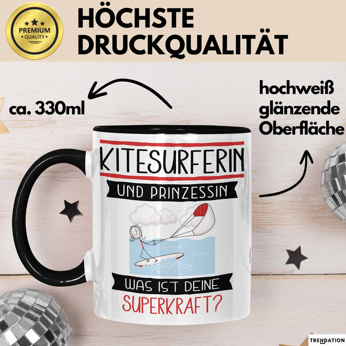 Kitesurferin Und Prinzessin Tasse Geschenk Für Eine Kitesurferin Geburtstag Was Ist Deine Superkraft Trendation