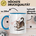 Katzenliebhaber Tasse Geschenkidee für Katzenfreunde Blau Trendation