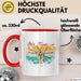 Schlagzeug-Spieler Geschenk Drummer Tasse Geschenkidee Spruch Bunte Farben Retro Schlagzeuger Rot Trendation