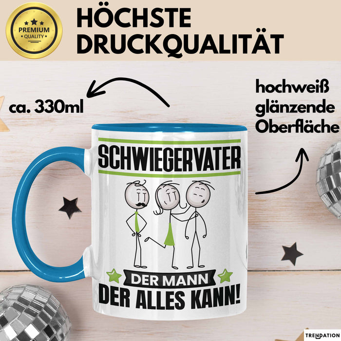 Schwiegervater Tasse Geschenk für Schwiegervater Der Mann Der Alles Kann Geschenkidee zum Geburtstag Blau Trendation
