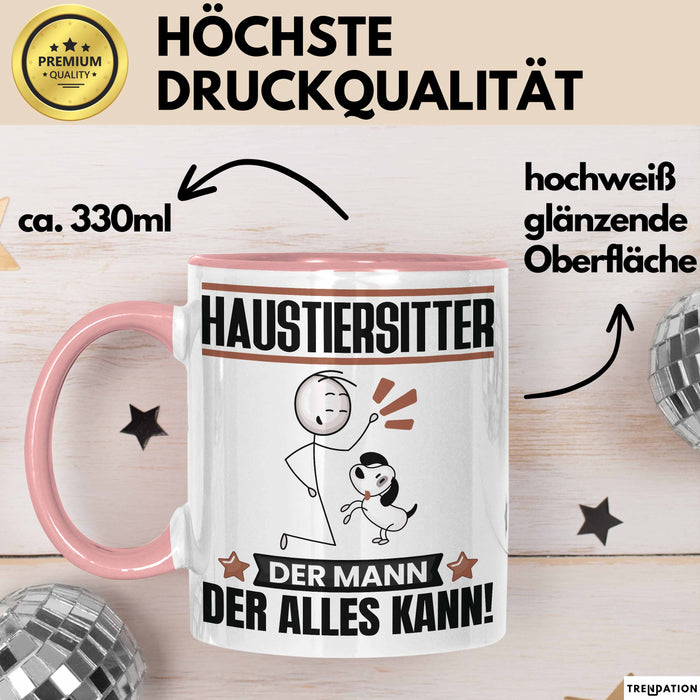 Haustiersitter Tasse Geschenk für Haustiersitter Der Mann Der Alles Kann Geschenkidee zum Geburtstag Rosa Trendation