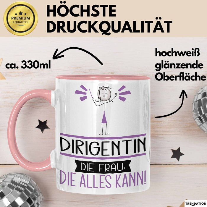 Dirigentin Geschenk Tasse Becher Die Frau Die Allen Kann Geschenkidee für eine Dirigentin Lustig Rosa Trendation