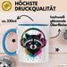 Waschbär Tierliebhaber Musik Kopfhörer Tasse Geschenk Lustige Geschenkidee Spruch Blau Trendation