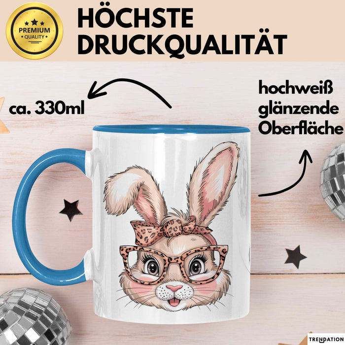Kaninchen Hase Tierliebhaber Tasse Geschenk Lustige Geschenkidee Spruch Blau Trendation