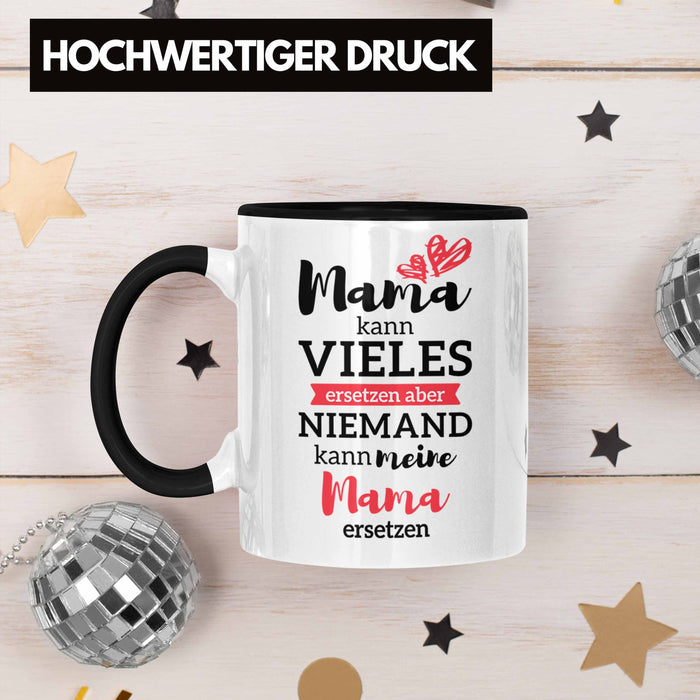 Trendation - Mama Tasse mit Spruch Geschenk Muttertag von Tochter Sohn Mutter Kaffeetasse Schwarz Trendation