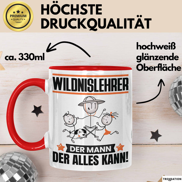 Wildnislehrer Tasse Geschenk für Wildnislehrer Der Mann Der Alles Kann Geschenkidee zum Geburtstag Rot Trendation