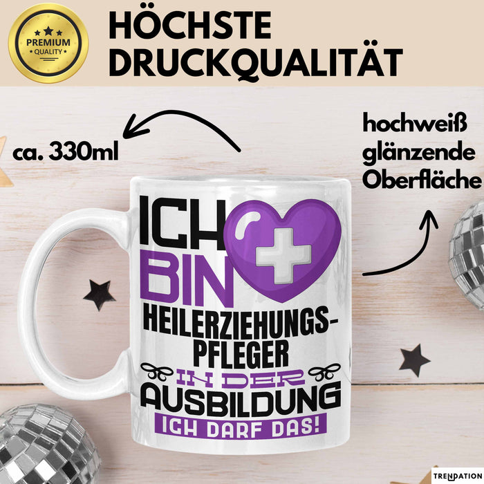 Heilerziehungspfleger Ausbildung Tasse Geschenk Ich Bin Heilerziehungspfleger In Der Ausbildung Ich Darf Das Geschenkidee Spruch Weiß Trendation