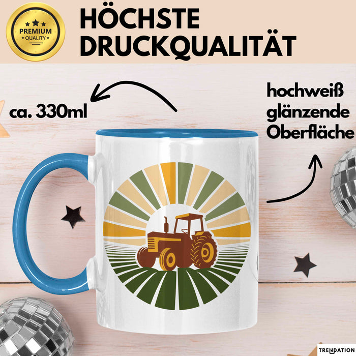 Landwirt Tasse Geschenkidee Landwirtschaftsfan Lustiger Geschenkidee Lustig Blau Trendation