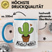 Kaktus Tasse Geschenk Kuscheln Sarkasmus Humor Geschenkidee Kaffee-Becher Kaktus-Liebhaber Blau Trendation