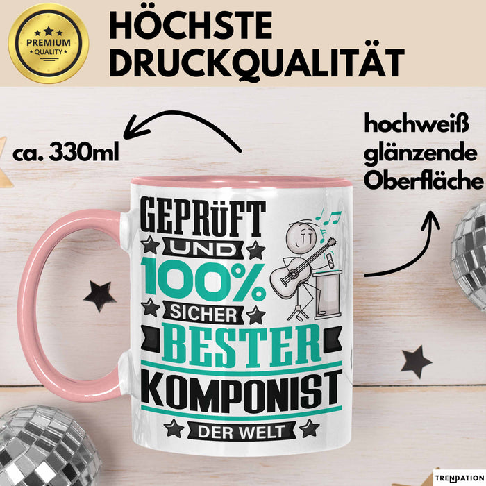 Komponist Geschenk Lustiger Spruch für Komponist Geschenkidee Bester Komponist Der Welt Rosa Trendation