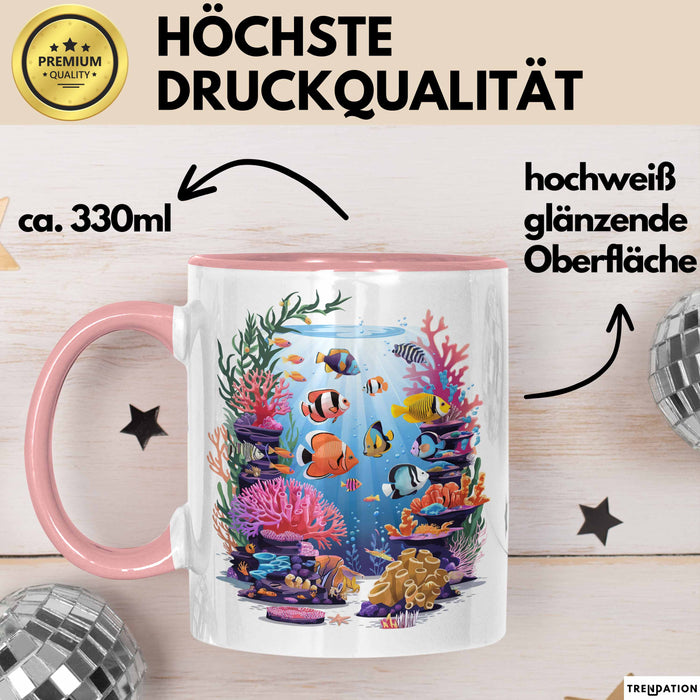 Aquarium Enthusiast Tasse Geschenkidee für Fischhalter Rosa Trendation