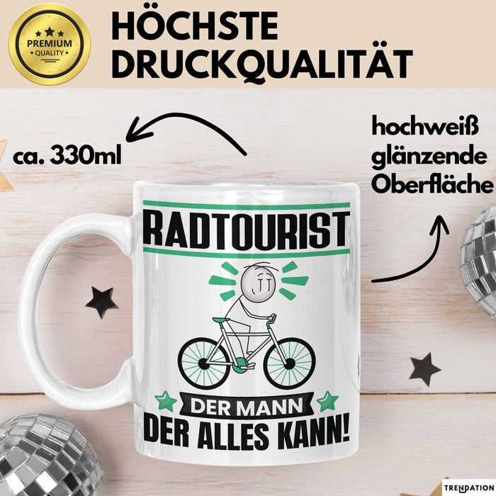 Radtourist Tasse Geschenk für Radtourist Der Mann Der Alles Kann Geschenkidee zum Geburtstag Weiß Trendation