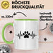 Hund Tierliebhaber Herzschlag Tasse Geschenk Lustige Geschenkidee Spruch Grün Trendation