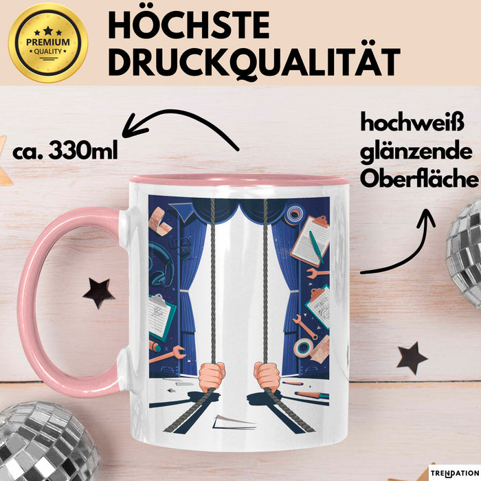 Bühnenarbeiter Tasse Geschenk Lustige Geschenkidee Spruch Für Backstage Crew Rosa Trendation