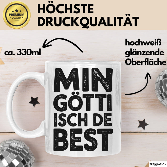 Goetti Tasse Geschenk Min Goetti Isch De Best Geschenkidee Patenonkel Schweiz Weiß Trendation