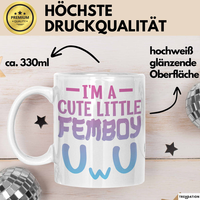 Femboy Tasse Geschenk Anime Transgender Lgbtq Im A Cute Little Femboy Weiß Trendation