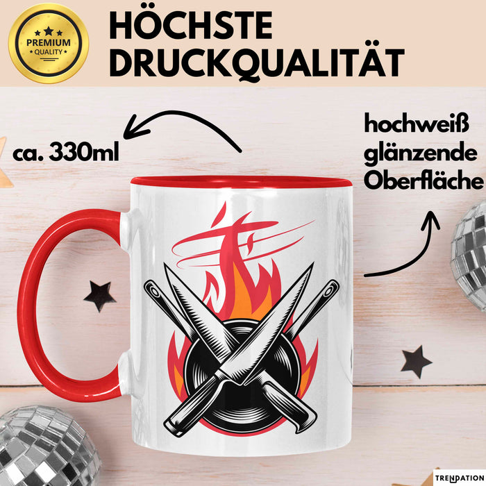 Koch Tasse Geschenkidee Hobbykoch Lustiger Spruch Geschenkidee Lustig Rot Trendation