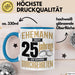 Ehemann Tasse Geschenk 25 Jahre Hochzeitstag Lustiger Spruch Silberhochzeit Blau Trendation