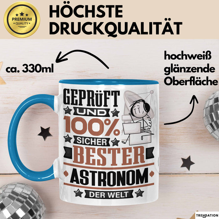 Astronom Geschenk Lustiger Spruch für Astronom Geschenkidee Bester Astronom Der Welt Blau Trendation
