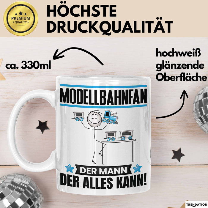 Modellbahnfan Tasse Geschenk für Modellbahnfan Der Mann Der Alles Kann Geschenkidee zum Geburtstag Weiß Trendation
