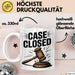 Richter Tasse Geschenkidee Fall abgeschlossen Gericht Held Geschenkidee Lustig Weiß Trendation