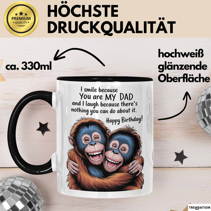 Papa Vater Geburtstagsfeier Tasse Geschenk Lustige Geschenkidee Spruch Ich Lächle Weil Du Mein Papa Bist Trendation